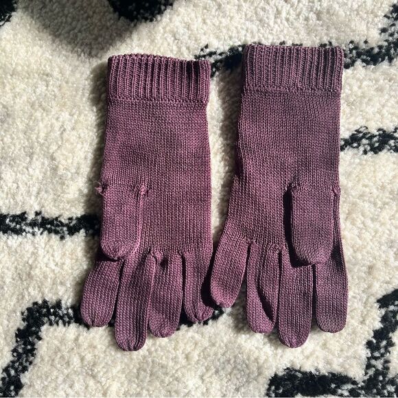 French Connection Purple Wool Blend Knit Gloves Size S/M - Picture 3 of 7